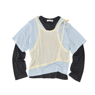 【正品现货】MEDIUM WELL 25秋冬 天丝羊毛叠穿假三件套