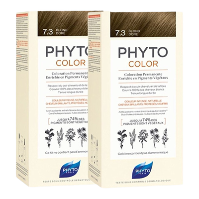 欧洲直邮Phyto发朵短效染发剂224ml#7.3号金色BLOND DORÉ温和