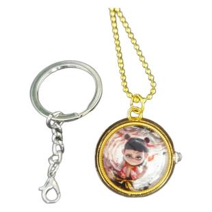 哪咤闹海怀表敖闰手表项链挂件表敖丙礼物哪咤儿童夜光旋转钟表