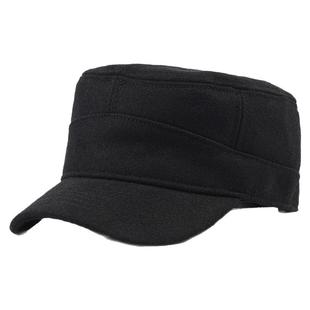 羊毛呢中老年人爸爸帽子男款冬季保暖加绒防风大头围后封口平顶帽