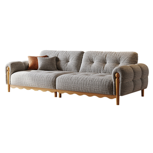 拉芙菲原木风可拆洗雪尼尔布艺沙发大小户型客厅中古风棉麻沙发