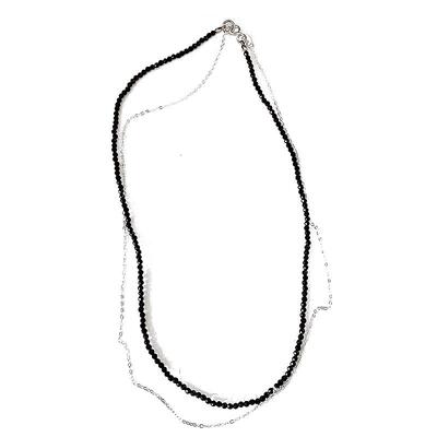 NobleLady纯银黑尖晶短款项链