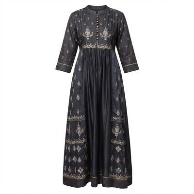 印度轻奢风连衣裙气质A字长裙