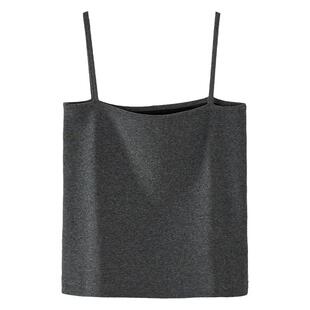 春季新款韩版一字领纯白修身纯色加绒加厚保暖内搭打底小吊带背心