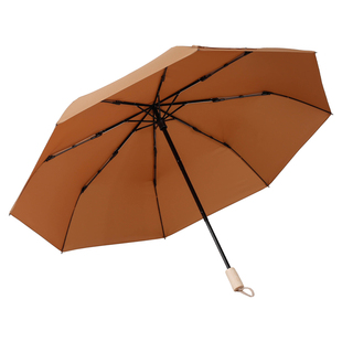 NIELLO轻便手动木柄防风商务超泼水复古加厚加固折叠男女纯色雨伞