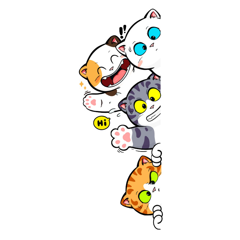 猫咪门缝墙贴入户门氛围感神器