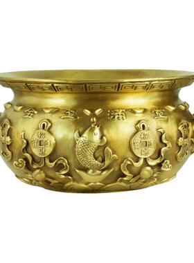 五路财神摆件家居客厅铜聚宝盆