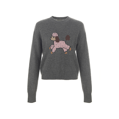 wanatry羊毛俏皮卡通小狗针织衫