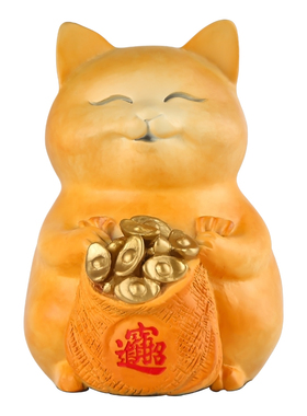 阿三铜艺招财猫商铺客厅国潮摆件