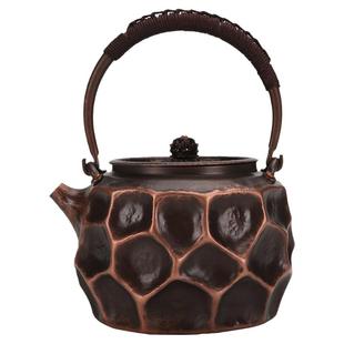 一体蜂窝铜壶无涂层一张打紫铜壶纯铜烧水壶煮茶壶节日商务礼品壶