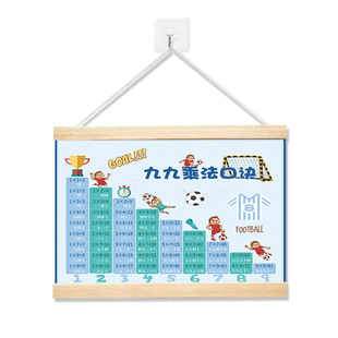 小学生九九乘法口诀表挂图挂墙二年级数学99乘除法背诵神器墙贴
