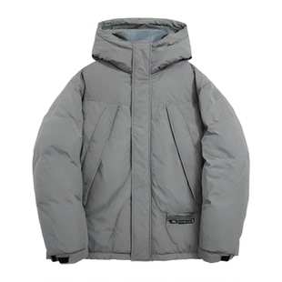 RESTICK「轻旅」工装派克服鹅绒羽绒服男款冬季加厚连帽保暖外套