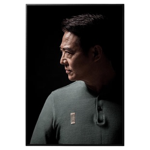 李连杰海报中国功夫动作男明星写真照片简约高端相框装饰挂大贴画