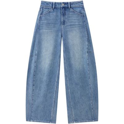 太平鸟商场同款夏季弯刀牛仔裤女