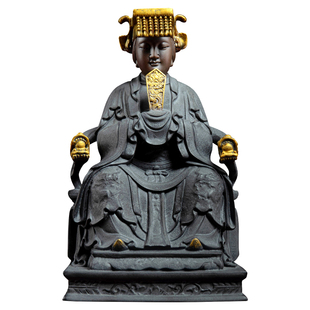 戴玉堂陶瓷黑金砂妈祖娘娘湄洲神像海神天上天后圣母像风水摆件