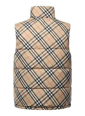 BURBERRY/博柏袖立领格纹羽绒服