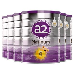 【自营】a2焕新升级4段紫白金幼儿牛奶粉3岁以上成长乳粉900g*6罐