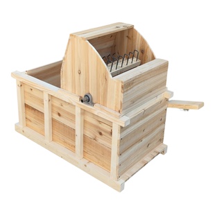 木质老式打谷机脚踏收割机农用稻谷小麦收割器家用农具民俗老物件