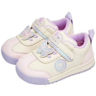 泰兰尼斯女童面包鞋冬款加绒保暖童鞋女宝宝学步鞋软底防滑机能鞋