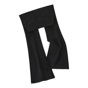 黑色微喇叭裤子女秋冬高腰显瘦2026新爆款垂感百搭弹力修身马蹄裤