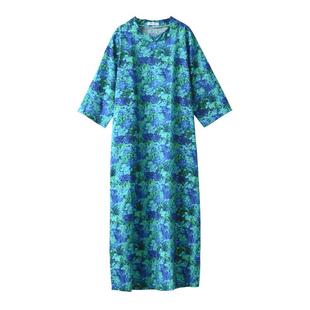 高支纯棉碎花袍子连衣裙原创设计夏文艺宽松印花显瘦大码长裙女