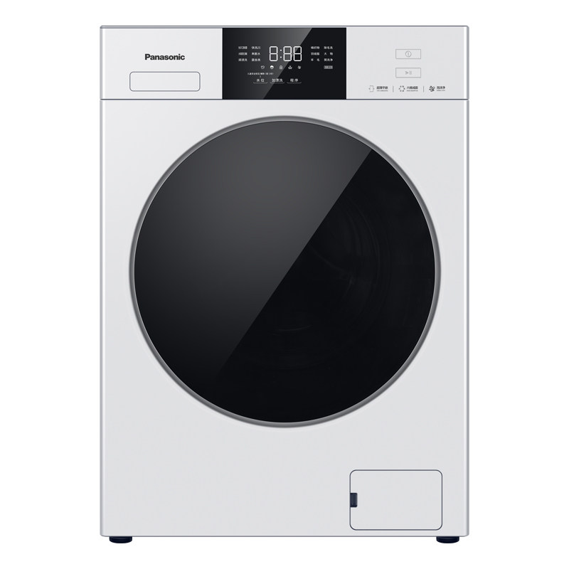 [超薄全嵌]松下白月光5.0SE洗衣机10kg家用洗脱滚筒变频除菌-F2A1