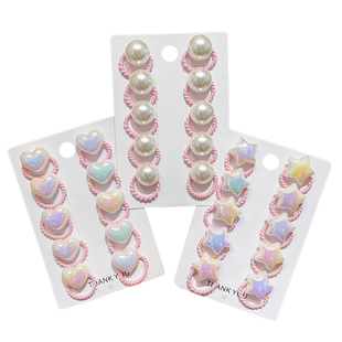 头绳女童爱心珍珠高弹力皮筋儿童不伤发拇指发圈小女孩扎头发发绳