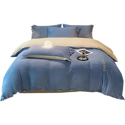 A类母婴级牛奶绒四件套高级感