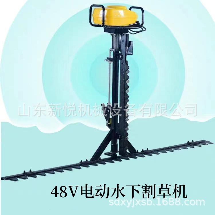 养殖鱼虾蟹塘水产养殖水中水草收割除草机 双刀电动水下割草机