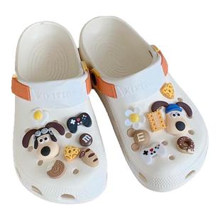 细细条 ins可爱狗狗洞洞鞋男女夏防滑软底休闲情侣外穿沙滩凉拖鞋