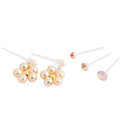 【自营】OSEWAYA耳钉甜美多耳洞珍珠花朵迷你小众耳环夏季养耳洞