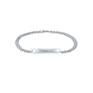 周六福几何手链男款S925银侧身链手饰简约本命年礼物送男友