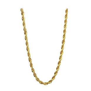 5mm18k金色麻花大金链子嘻哈金项链男粗霸气演出单链子潮人锁骨链