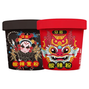 网红酸辣粉6桶装细粉大桶装酸辣粉方便速食夜宵宿舍冲泡即食整箱