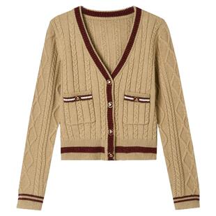 2025年冬Outlets正品 高端AF系列洋气百搭开衫上衣微弹修身毛衣女