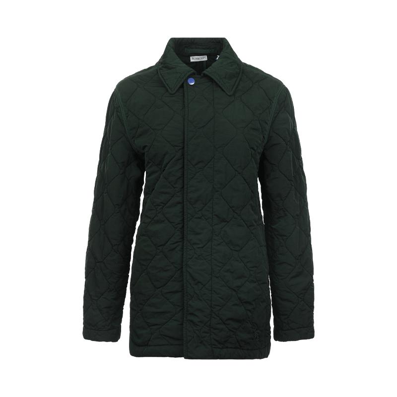 【自营】BURBERRY/博柏利女士翻领系扣菱格绗缝夹克秋冬棉服外套