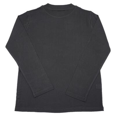 亲肤透气加捻100%桑蚕丝长袖T恤黑色显瘦圆领领时尚百搭休闲