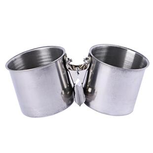 带夹子带杯托不锈钢鸟碗鹦鹉鸟食盒喂鸟器八哥鹩哥鸟食杯鸟笼配件