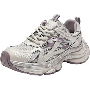 百丽女鞋子厚底银色老爹鞋秋季新款增高运动休闲鞋E7G1DCM5