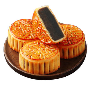 黑芝麻月饼广式老式豆沙枣泥馅旗舰店散装批发中秋2024新款礼盒装