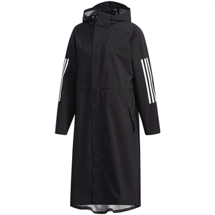 Adidas/阿迪达斯官方女子运动休闲连帽长款风衣外套 ED1409