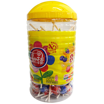 真知棒8味混合棒棒糖整桶