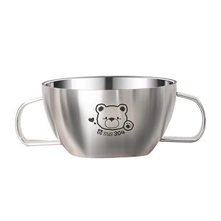 儿童316不锈钢碗宝宝吃饭专用辅食碗可爱双耳碗食品级防烫饭碗