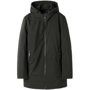 撤柜剪牌男装羽绒服 高货可脱卸羽绒内胆休闲连帽简约中长款外套