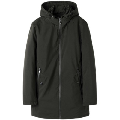 白鸭绒中长款羽绒服品牌剪标