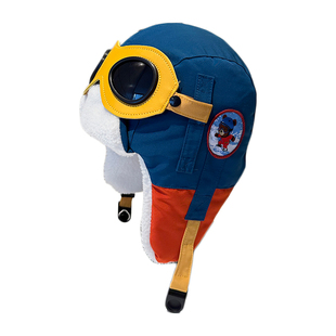 儿童小熊帽冬季飞行员雷锋帽中大童防风护耳加厚加绒帽男女童滑雪