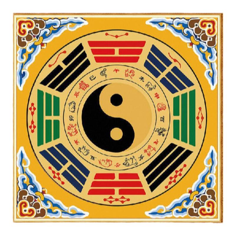 彩色后天太极八卦图入户装饰画
