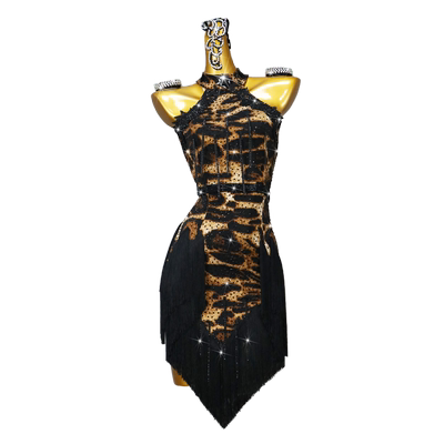 ABCDancing专业拉丁舞豹纹裙