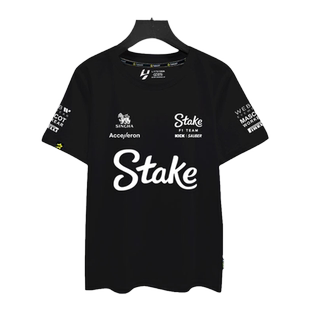 索伯stake车队服F1周冠宇同款赛车服短袖T恤衫男士200克纯棉半袖