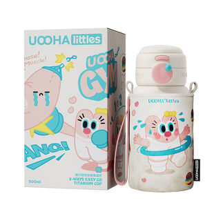 UOOHA随行吸管保温杯女生高颜值水杯儿童便携大容量可爱保冷杯子